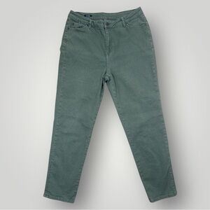 Crew Clothing Company Girlfriend Jeans Olive Green UK 14 US 10 Straight Leg